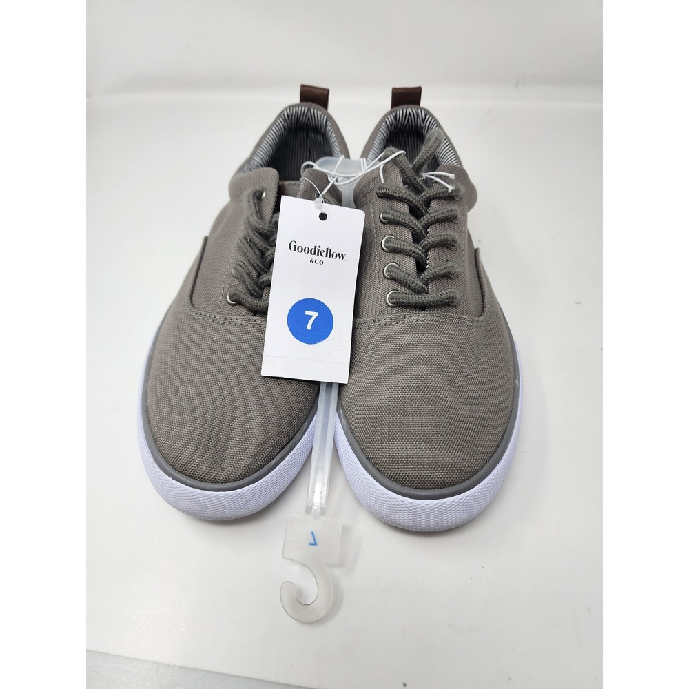 Goodfellow & Co Mens Low Top Lace Up Sneakers Gray Canvas Casual Size 7